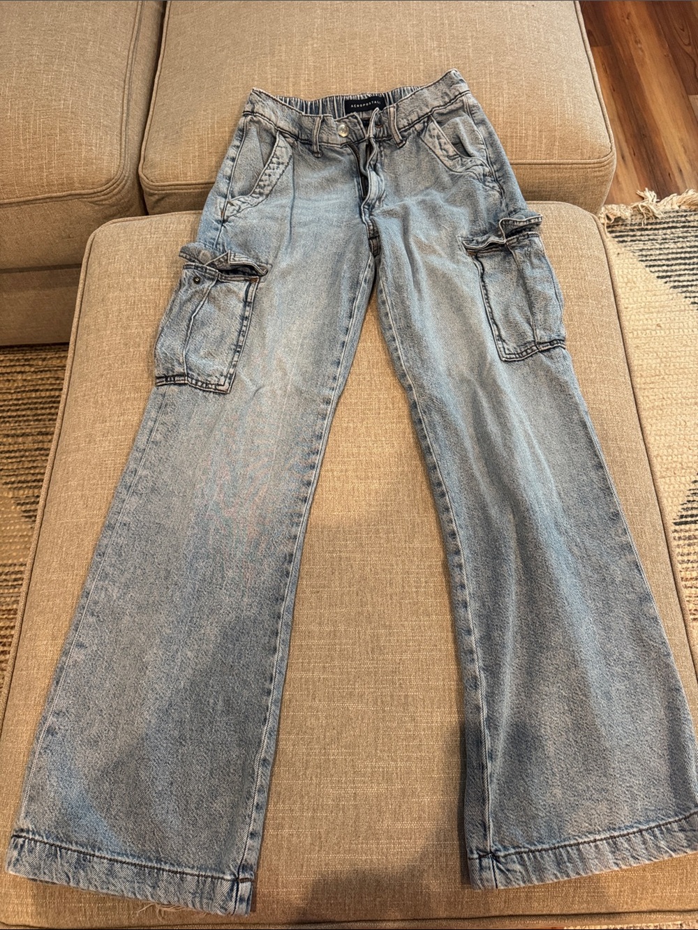 Aeropostale Light Blue Cargo Boyfriend Jeans